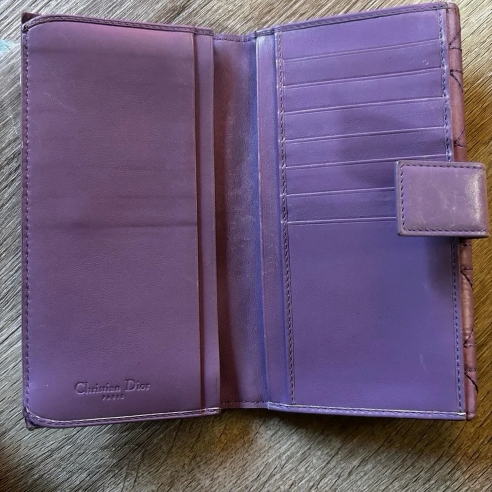 Lady Dior Purple Quilted Women's Rare Wallet
